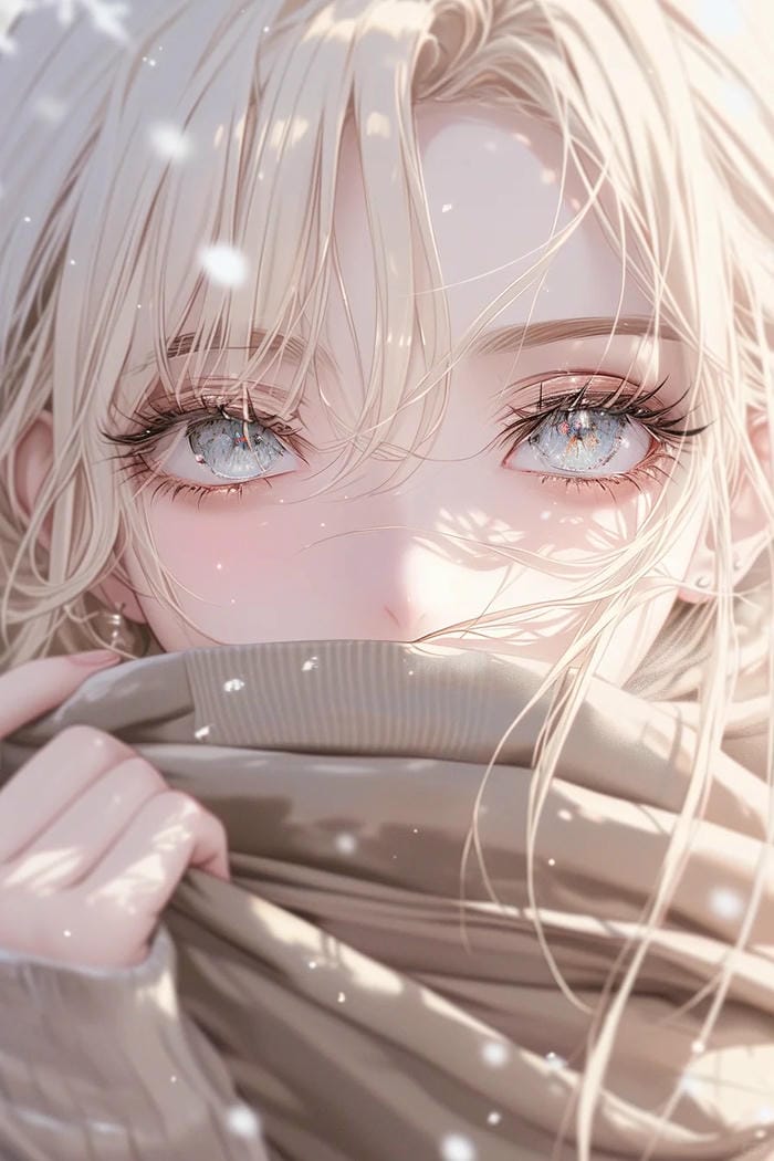 ảnh anime tóc vàng cute dễ thương nữ sinh