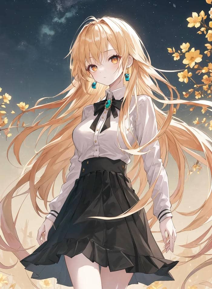 ảnh anime tóc vàng cute trong sáng lộng lẫy