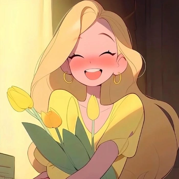 ảnh anime tóc vàng dễ thương và xinh đẹp