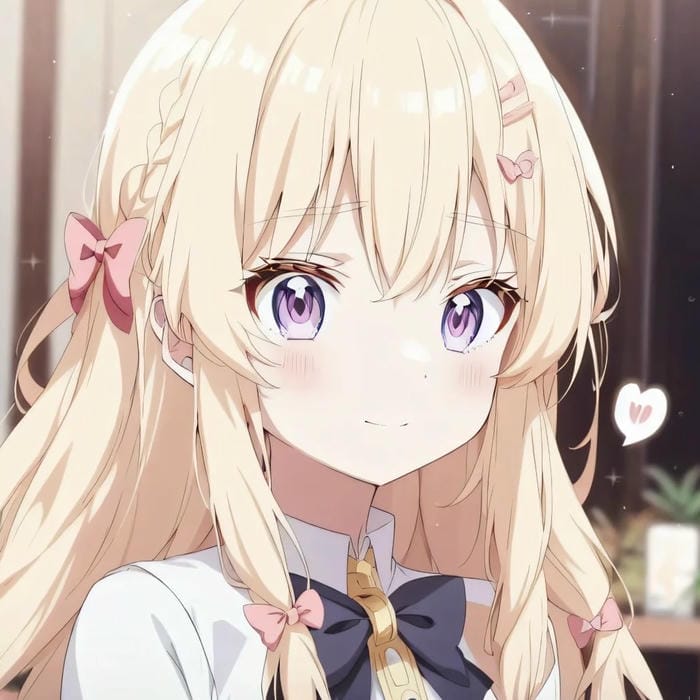 ảnh anime tóc vàng girl dễ thương cực xinh