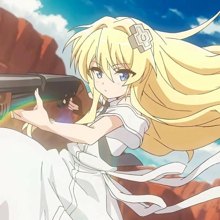 ảnh anime tóc vàng nữ sinh ngọt ngào dễ thương