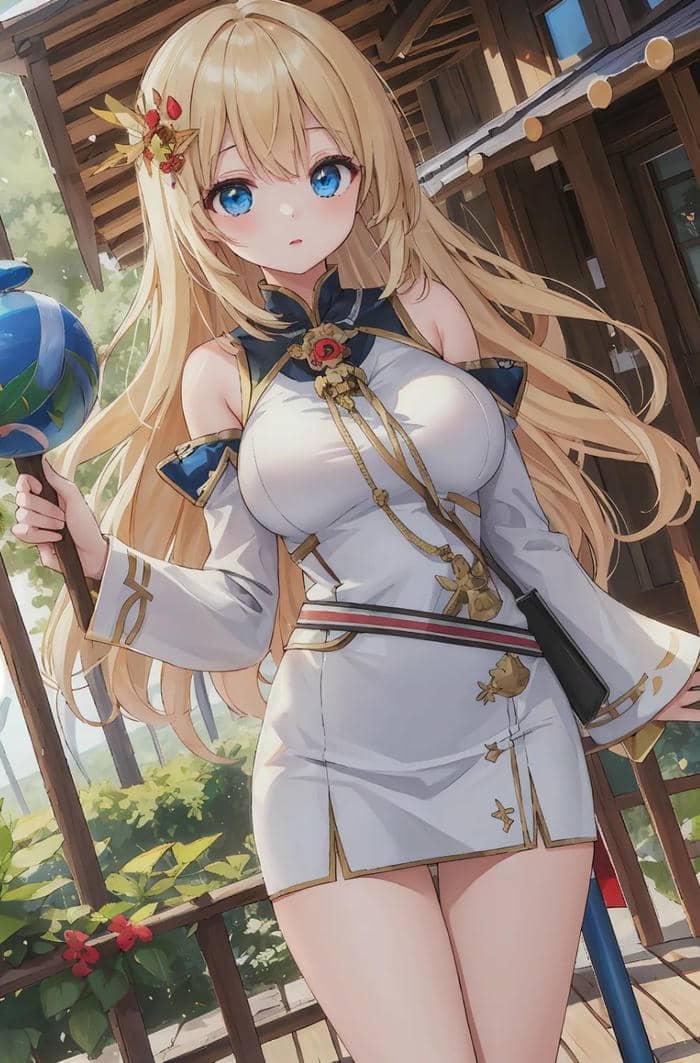 ảnh anime tóc vàng nữ xinh đẹp kiêu sa