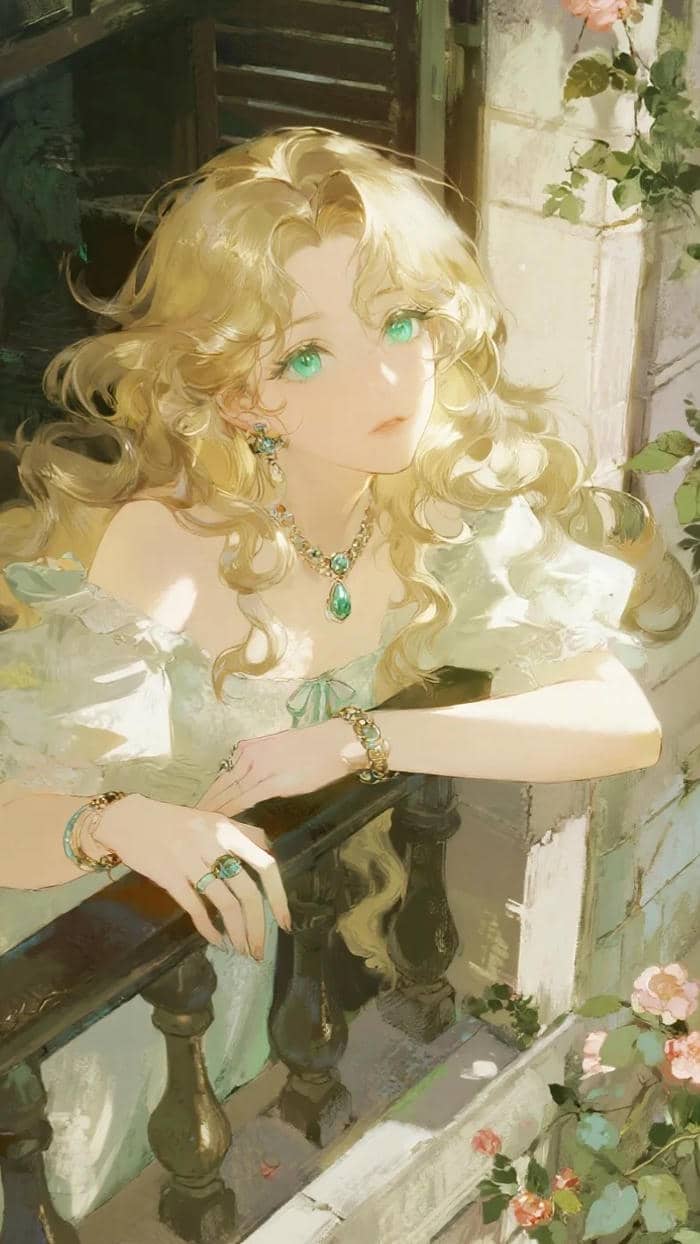 ảnh anime tóc vàng quyến rũ tạo dáng đẹp