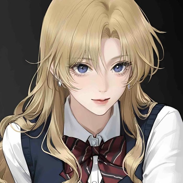 ảnh anime tóc vàng xinh xắn dễ thương nổi bật