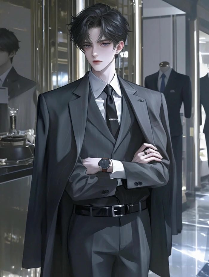 ảnh anime tổng tài đứng ngoài trời