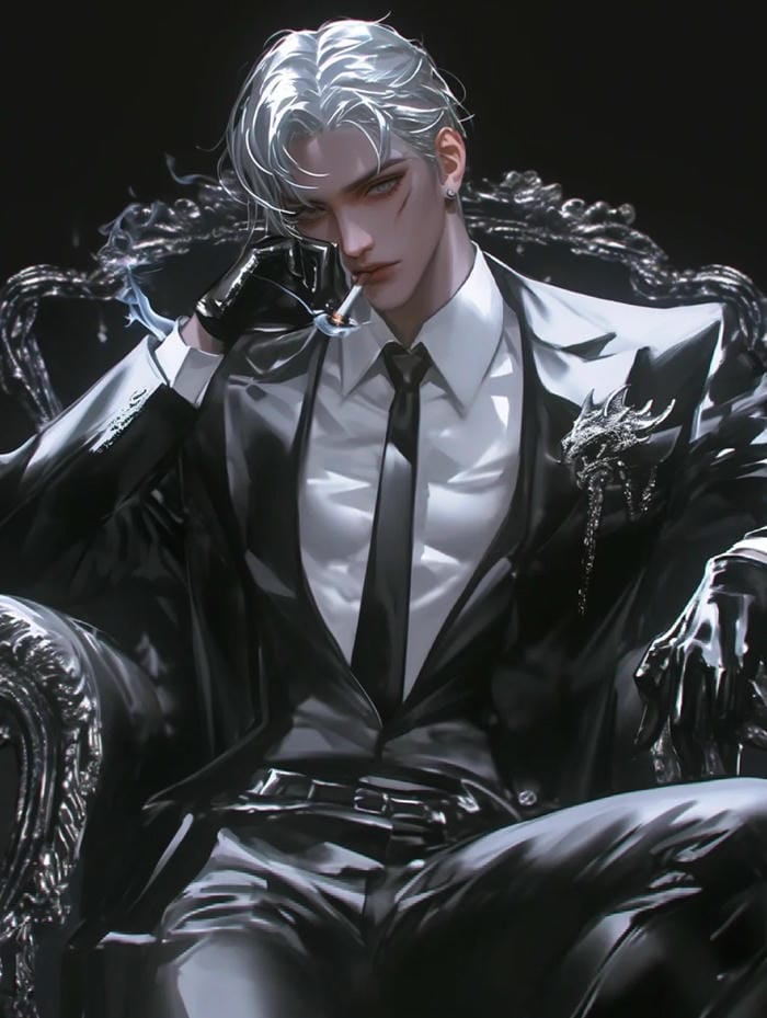 ảnh anime tổng tài ngồi làm việc