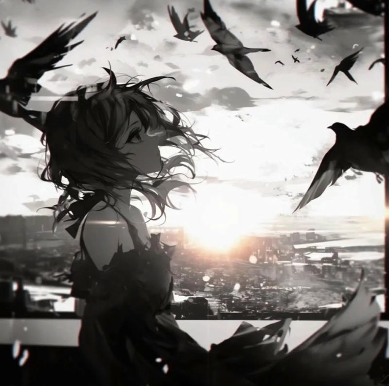 ảnh avatar nữ anime mang tâm trạng buồn