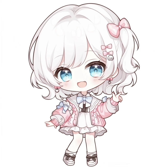 ảnh bé gái anime chibi mặc váy