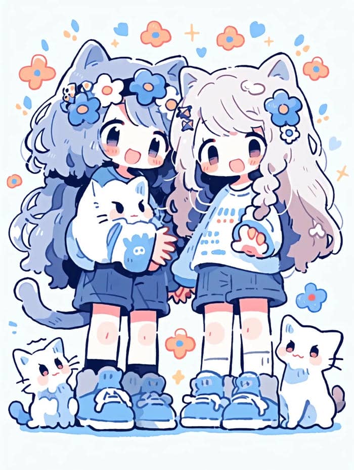 ảnh đôi bạn thân anime cute