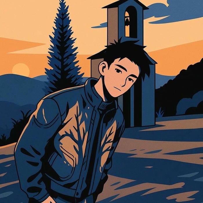 anime boy đi du lịch