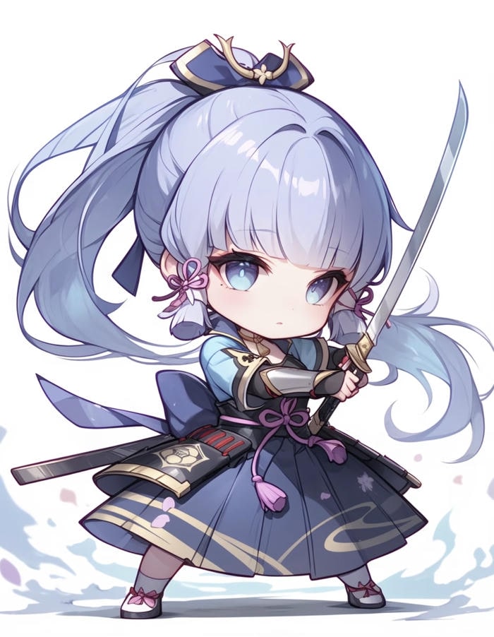 anime chibi cô gái tóc xanh