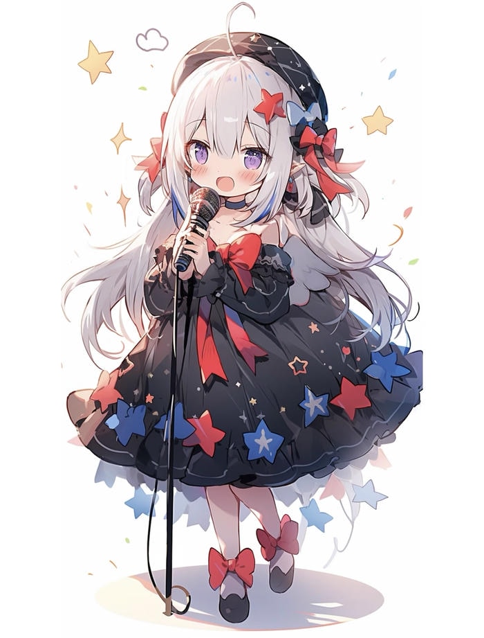 anime chibi nữ mặc váy công chúa