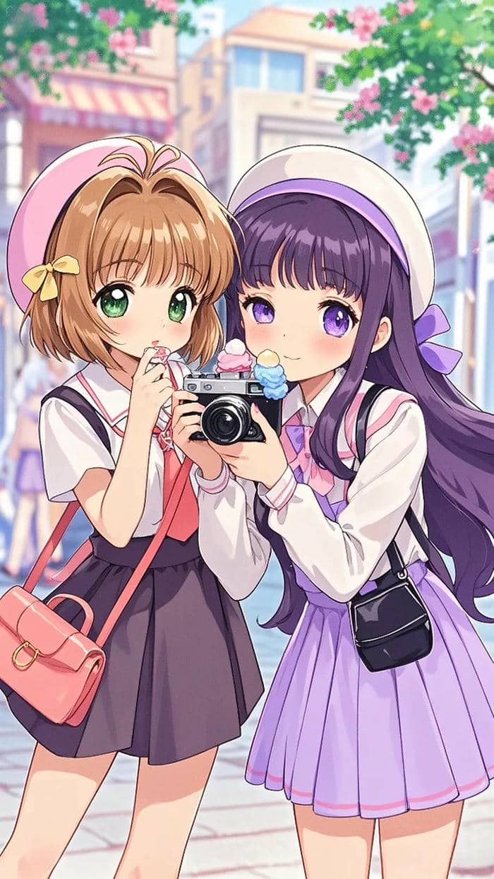 anime đôi bạn thân pose ảnh