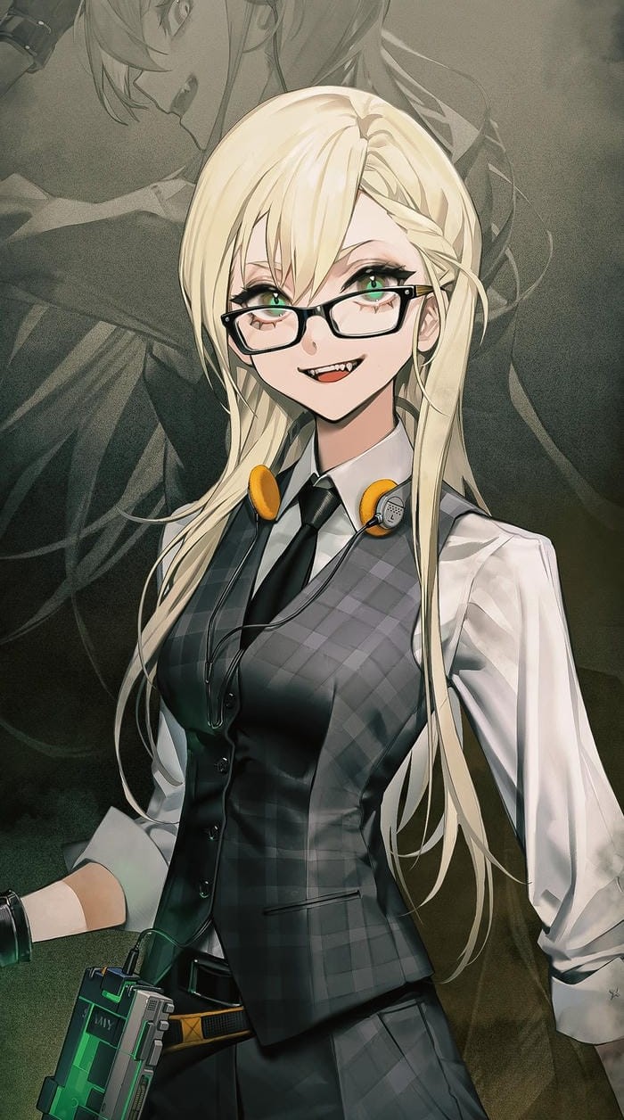 anime girl đeo kính