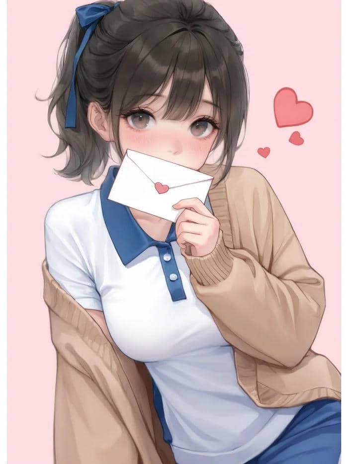 anime girl học sinh to tròn