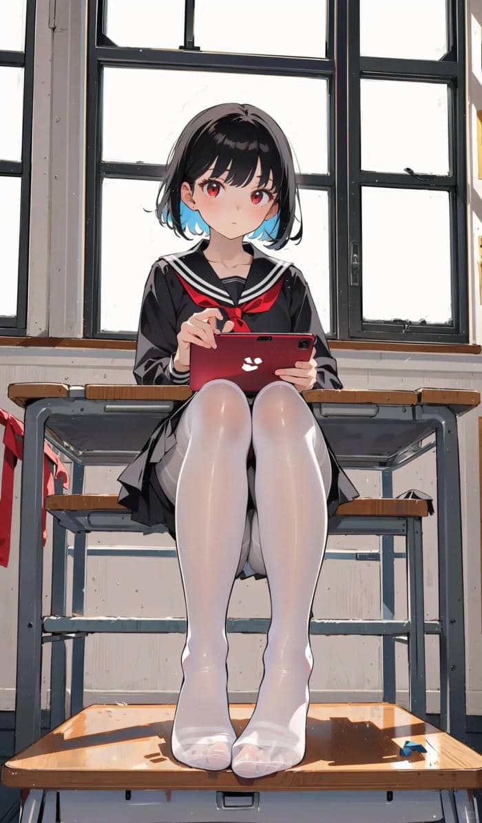 anime girl học sinh vui vẻ