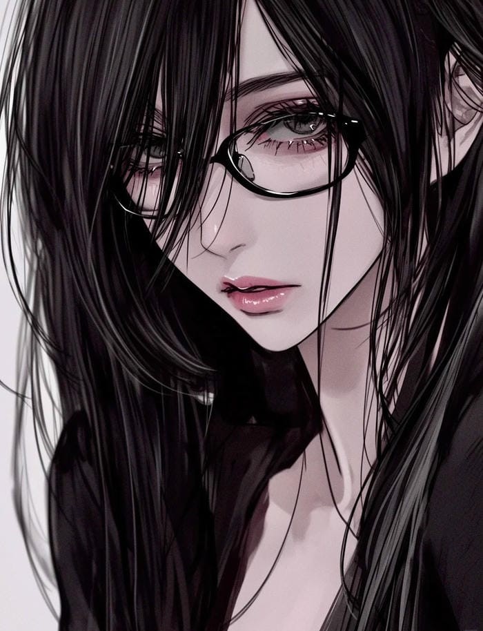 anime girl kính cận