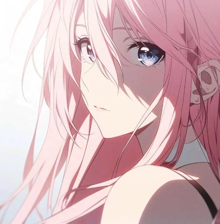 anime girl neon pink hair