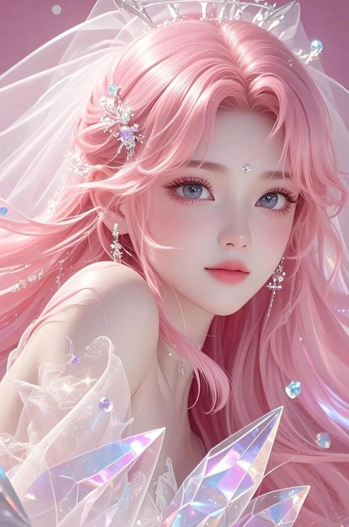 anime girl pastel hair