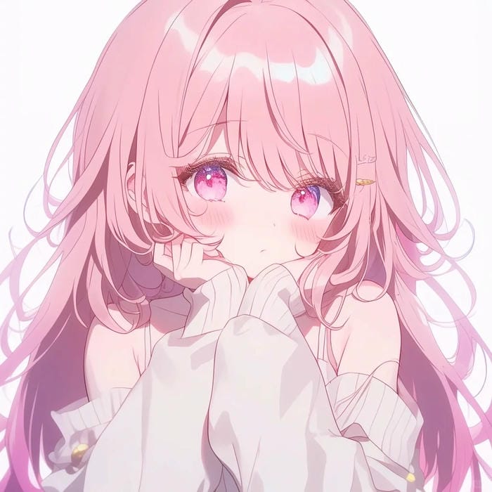 anime girl pastel pink