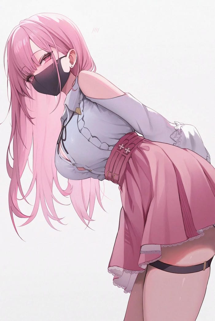 anime girl soft pink hair
