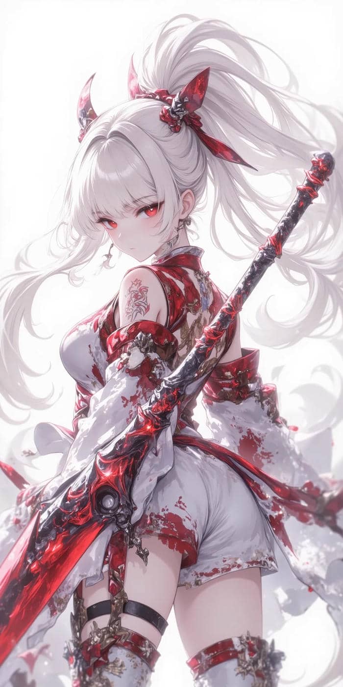 anime girl sword aura