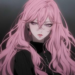 anime girl tóc hồng mềm mại