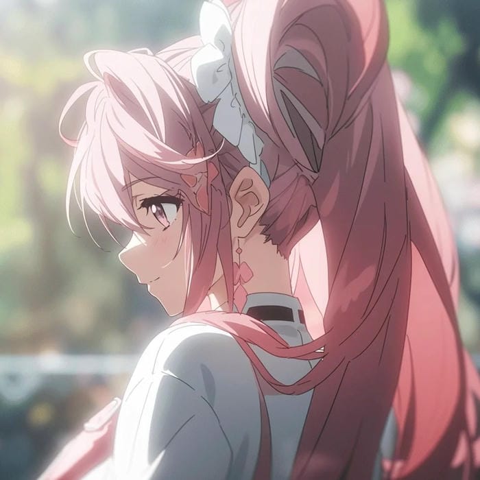 anime girl tóc hồng mỹ nhân