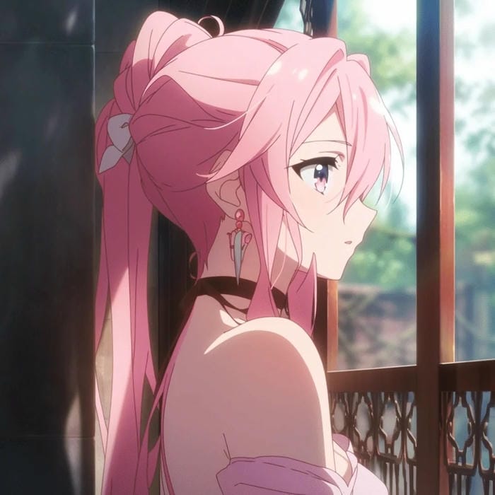 anime girl tóc hồng ngọt sắc