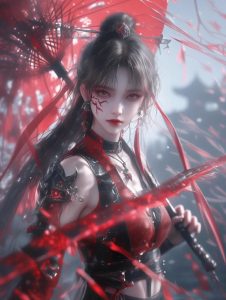 anime girl warrior sword