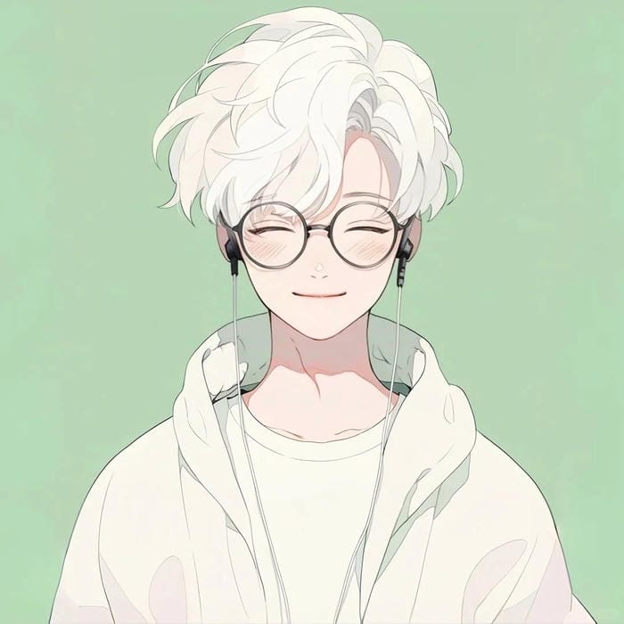 anime nam tóc trắng đẹp trai