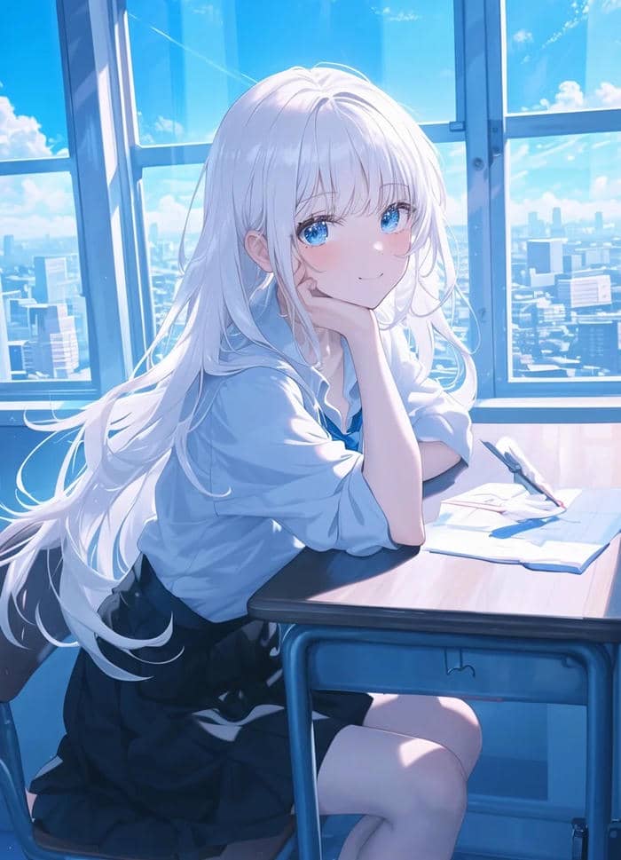 anime nữ học sinh thần thái