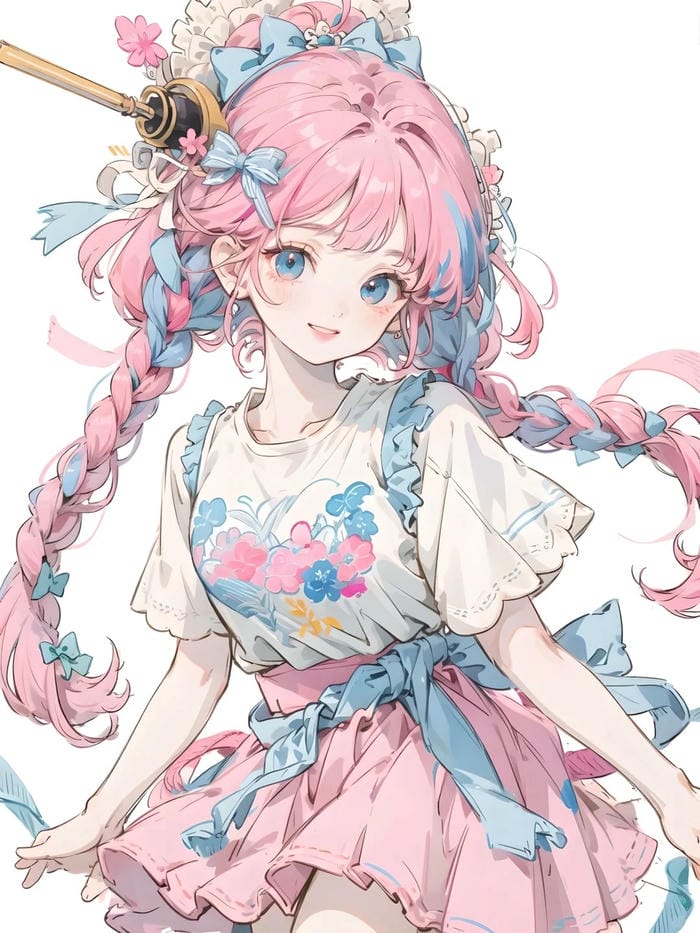 anime nữ tóc hồng cute