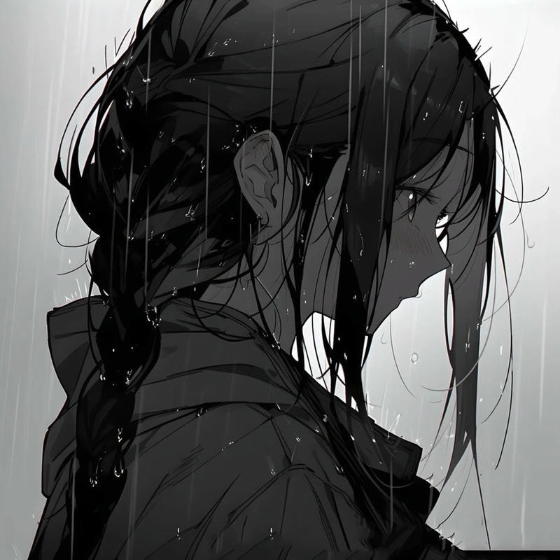 avatar buồn nữ anime trong không gian tĩnh