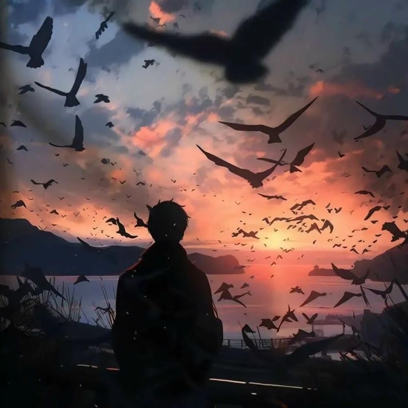 avatar cô đơn buồn giữa không gian tĩnh mịch