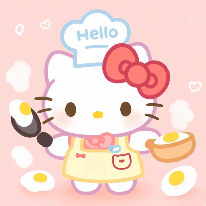 avatar hello kitty cute đầu bếp