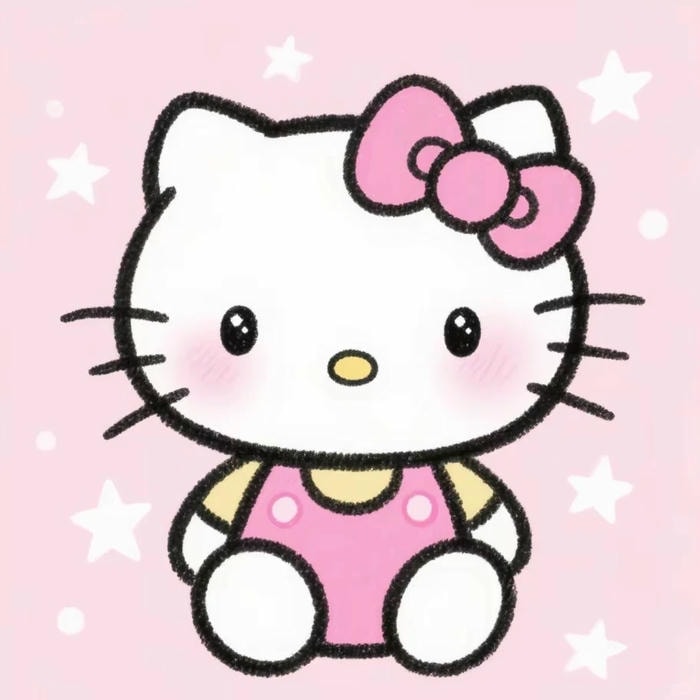 avatar hello kitty cute phong cách hoạt hình