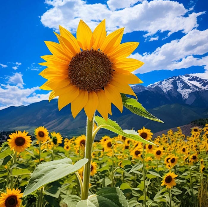 avatar hoa hướng dương nền sáng