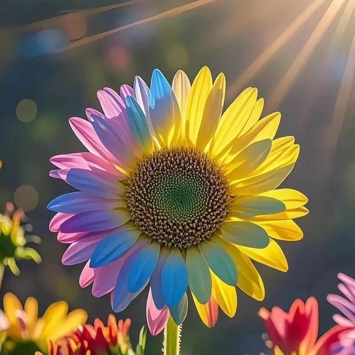 avatar hoa hướng dương nghệ thuật trừu tượng