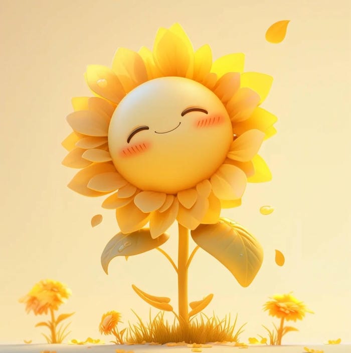 avatar hướng dương vàng chibi dễ thương