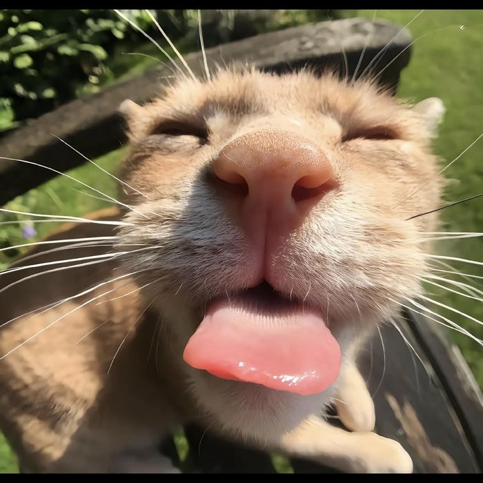 avatar mèo liếm màn hình vô tri