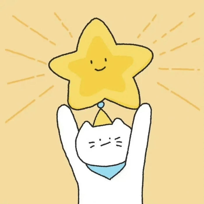 avatar mèo vô tri cầm ngôi sao