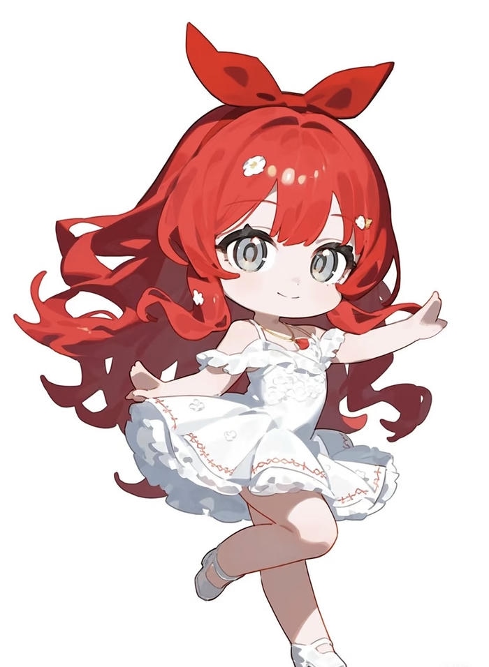 bé gái anime chibi đội nơ