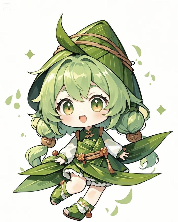 chibi anime nữ đáng yêu sắc màu