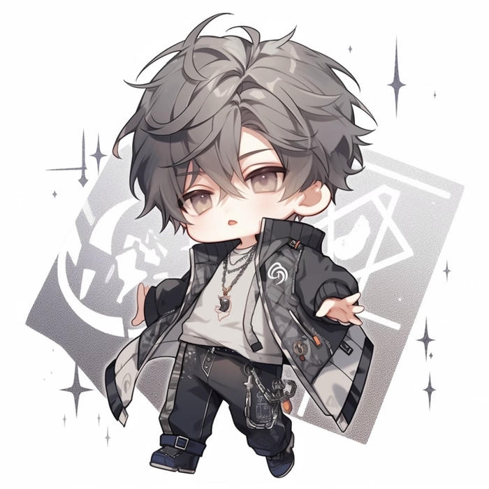 chibi boy mặt vô cảm