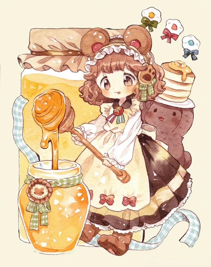 chibi girl hoạt hình đáng yêu