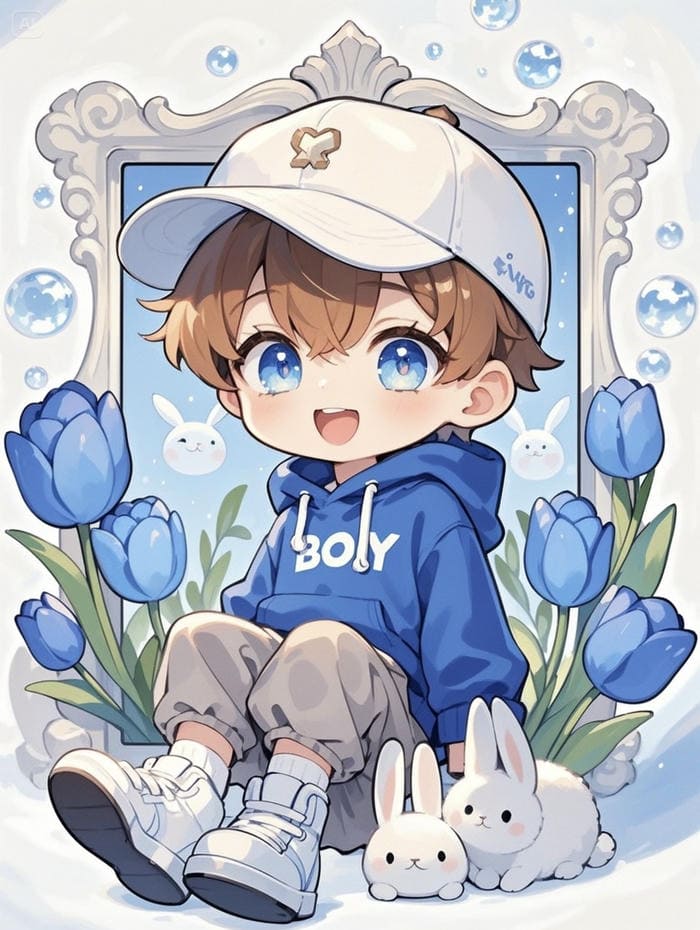 chibi nam lạnh lùng dễ thương