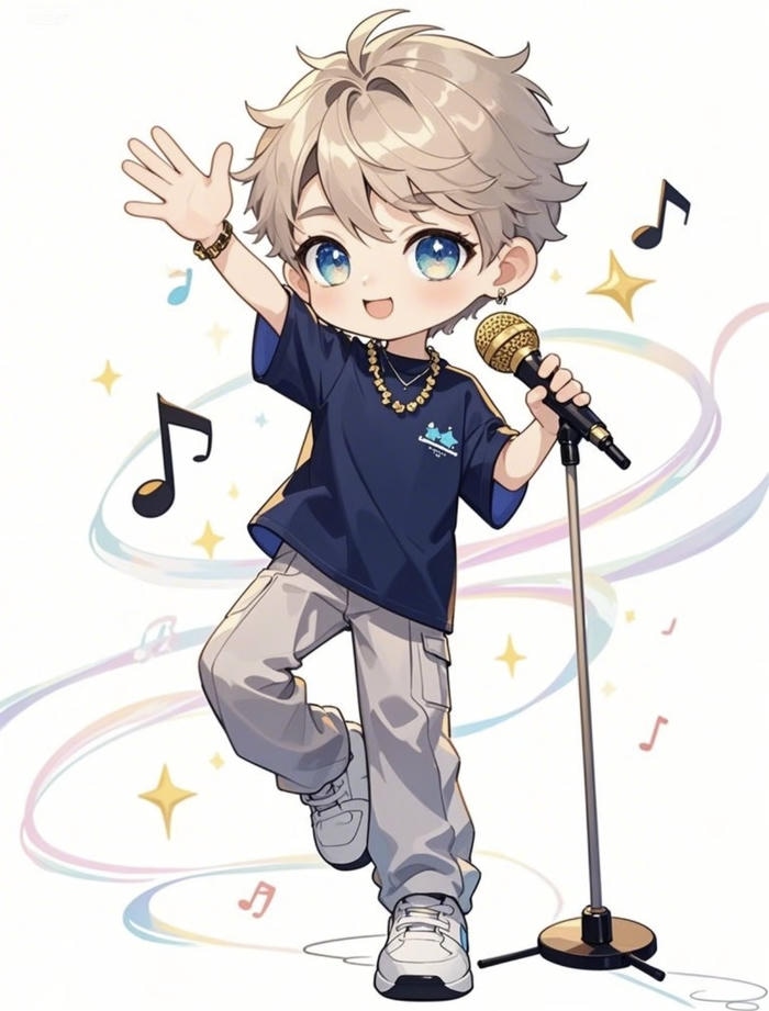 chibi nam lạnh lùng đứng một mình