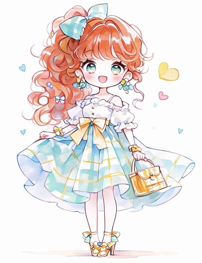 chibi nữ mặt tròn xinh xắn