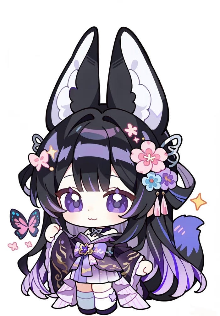 chibi nữ ngồi dễ thương